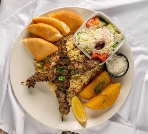 Lamb Souvlaki at Dinakis Mediterranean Grill Port Coquitlam BC - A generous selection of our finest Mediterranean specialties perfect for sharing